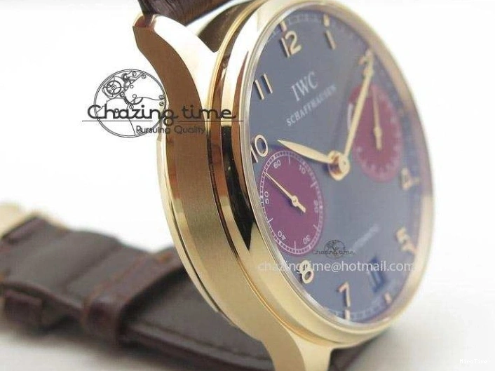 MIROTIME 0403 Portuguese Real PR IW500127 RG ZF 1:1 Best Edition Grey Red Dial On Brown Leather Strap A52010 V AllSeason 7331